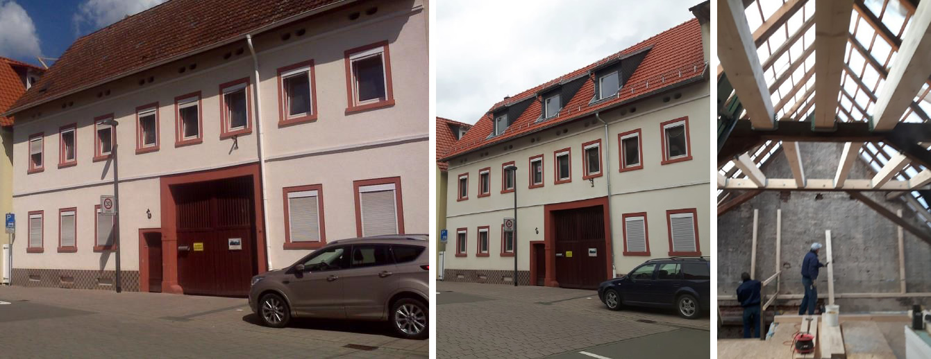 Denkmal Umbau zu 2-Familienhaus / Ausbau Dachgeschoss in Heddesheim 